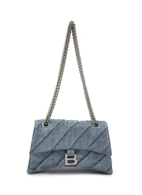 -----------BALENCIAGA ---- ------------ ----Small Crush Denim Shoulder Bag --