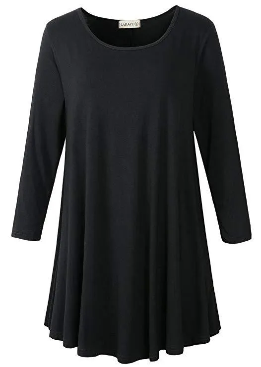 3/4 Sleeve Tunic Top Loose Fit Flare Tunic Shirt - LARACE 8033