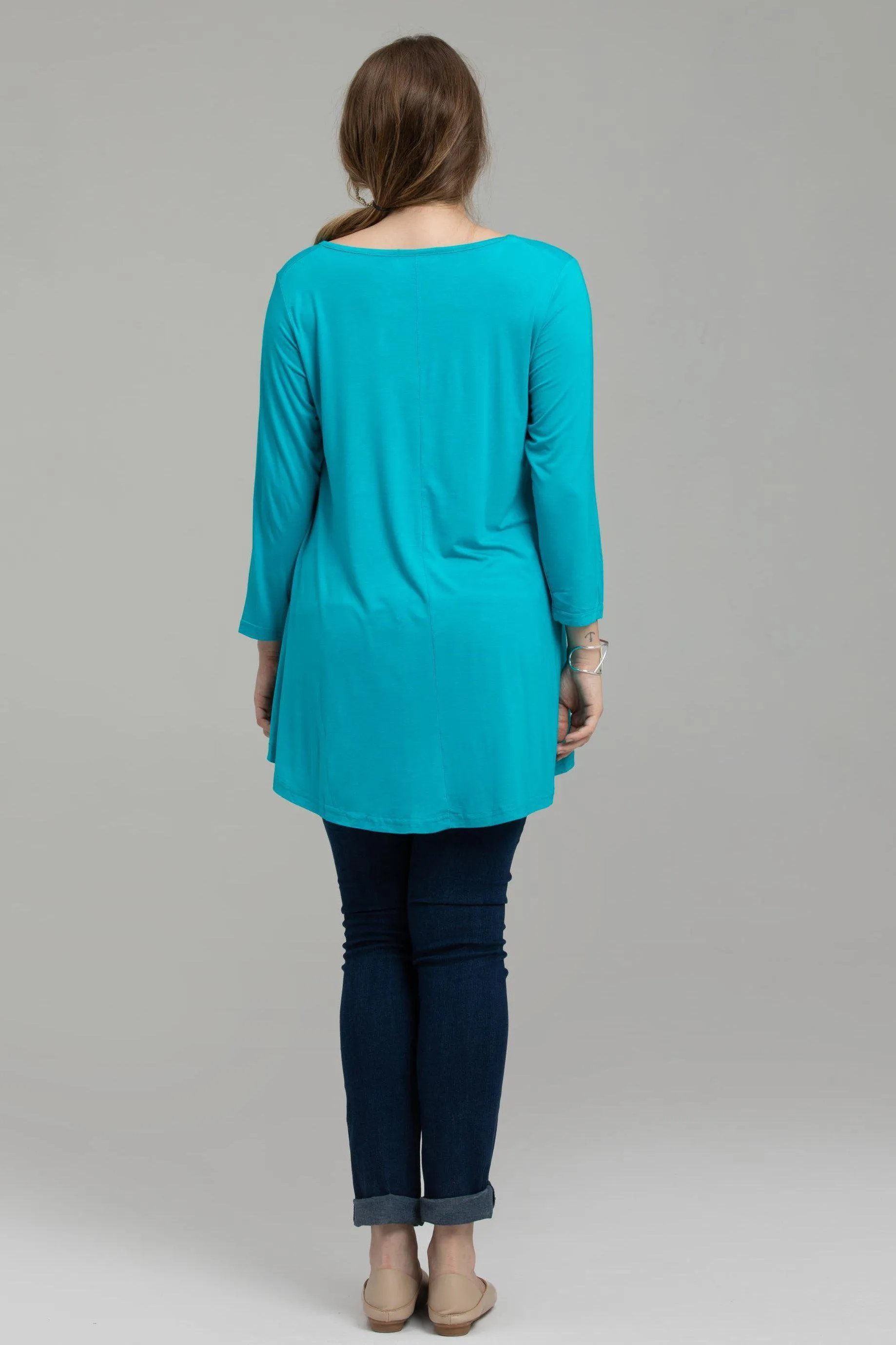 3/4 Sleeve Tunic Top Loose Fit Flare Tunic Shirt - LARACE 8033