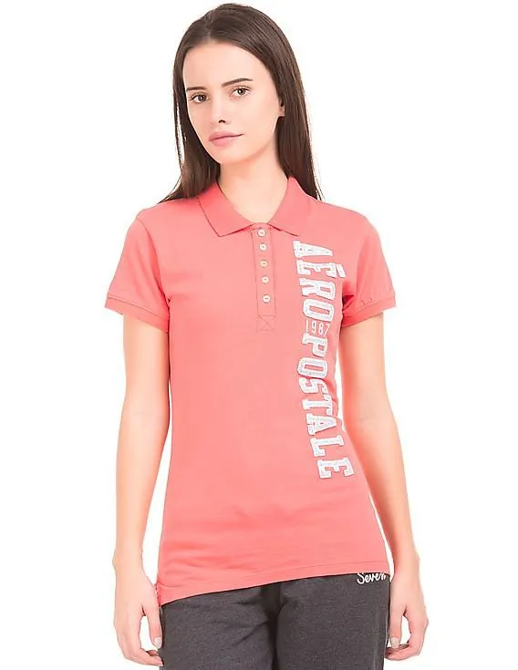 Aeropostale Sequin Applique Polo Shirt