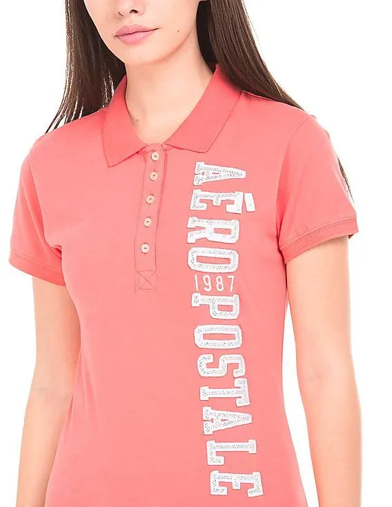 Aeropostale Sequin Applique Polo Shirt