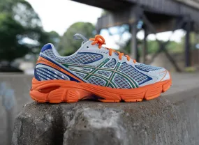 ASICS GEL TRAINERS GREY BLUE ORANGE