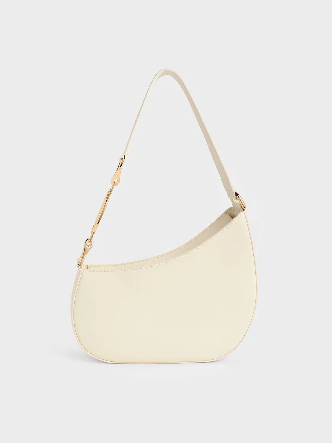 Asymmetrical Shoulder Bag - Cream