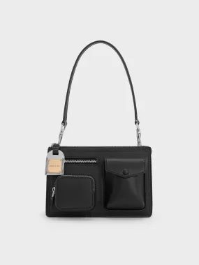 Austen Multi-Pocket Shoulder Bag - Noir