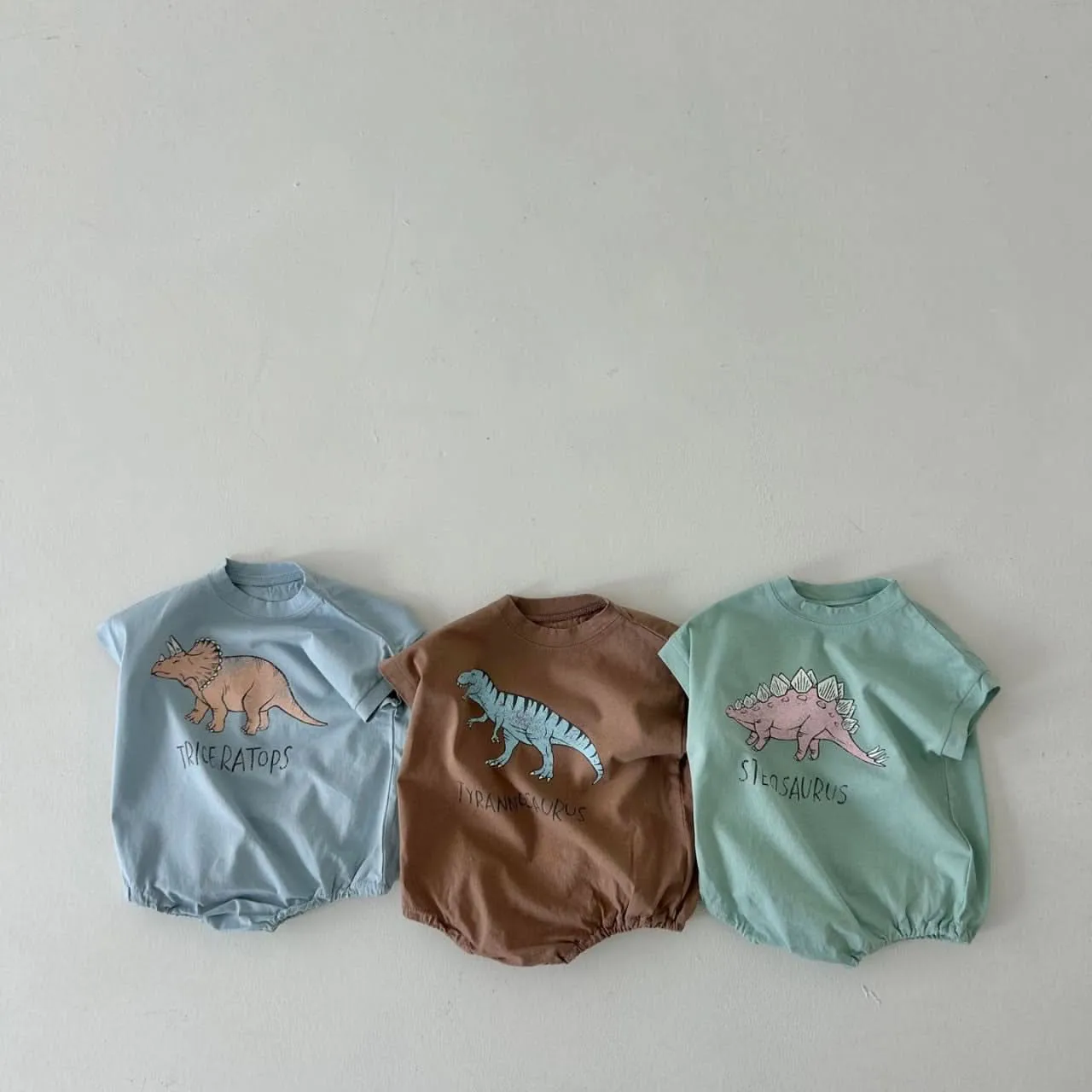 Baby Land Dinosaur Short Sleeve Romper (4-15m) - 3 Colors