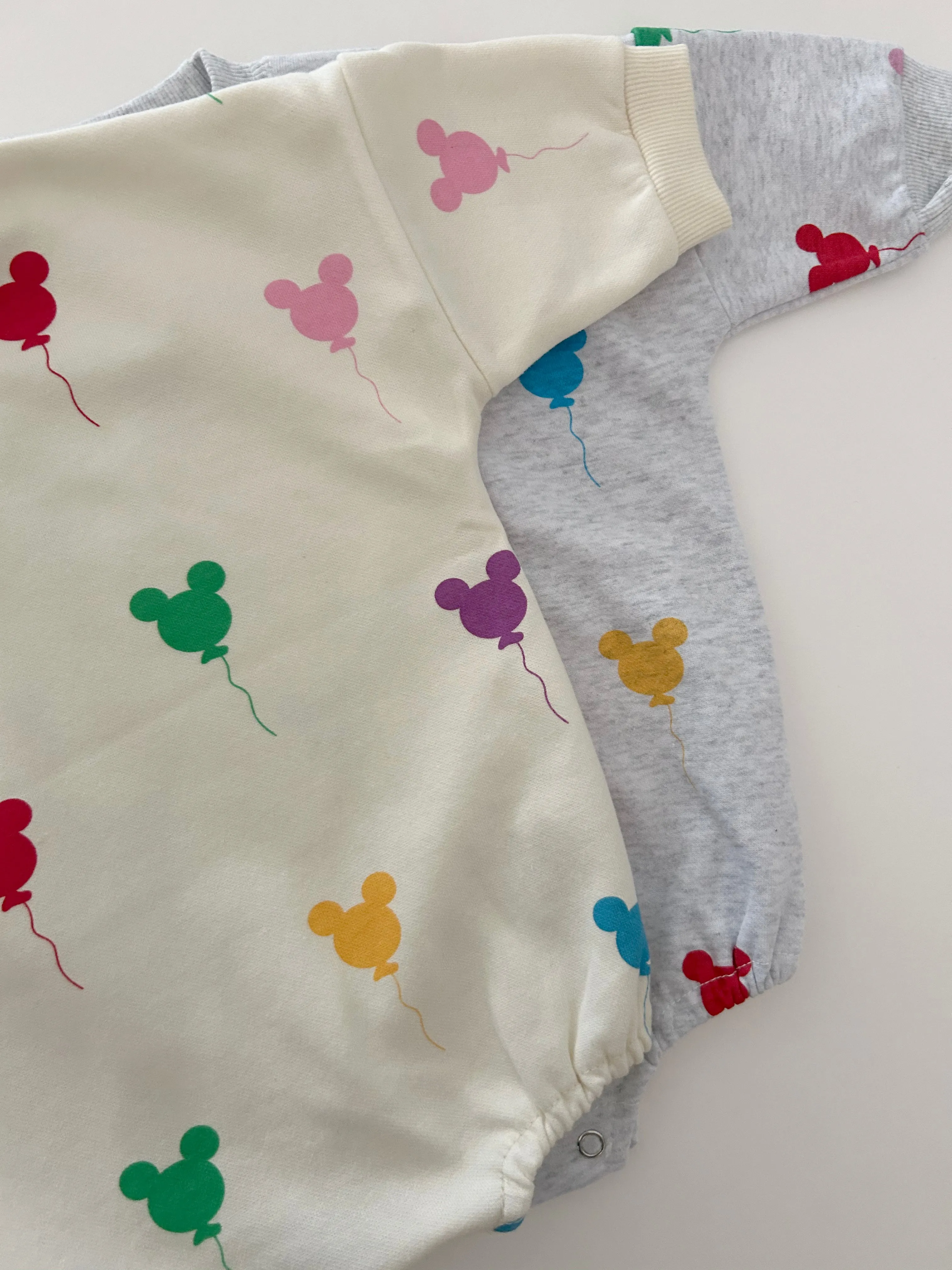 Baby Mickey Balloon Print Cotton Bubble Romper (6-18m) - 2colors