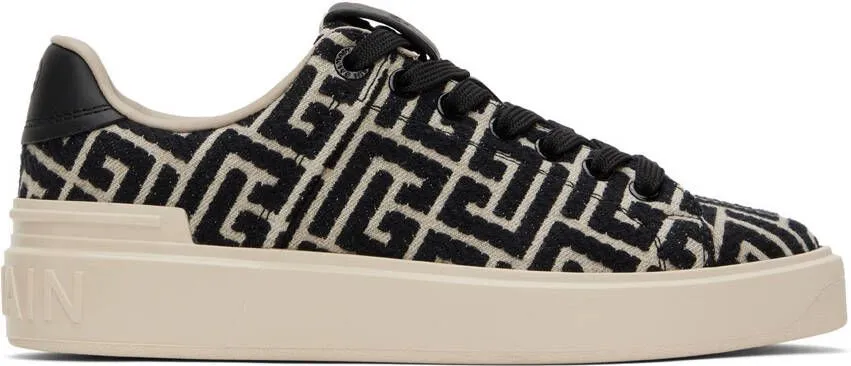 Balmain Black & Off-White B-Court Sneakers