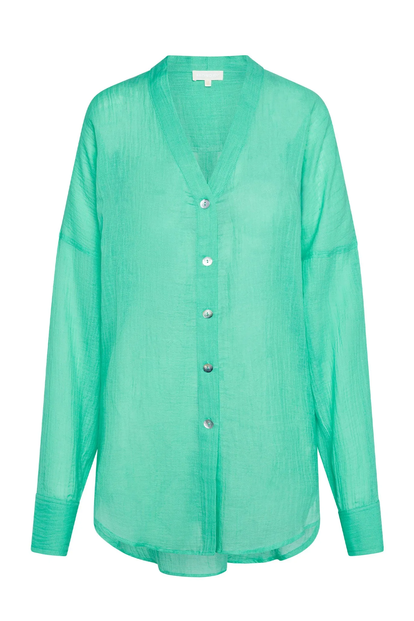 Barcelona Tunic - Turquoise Crinkle Linen