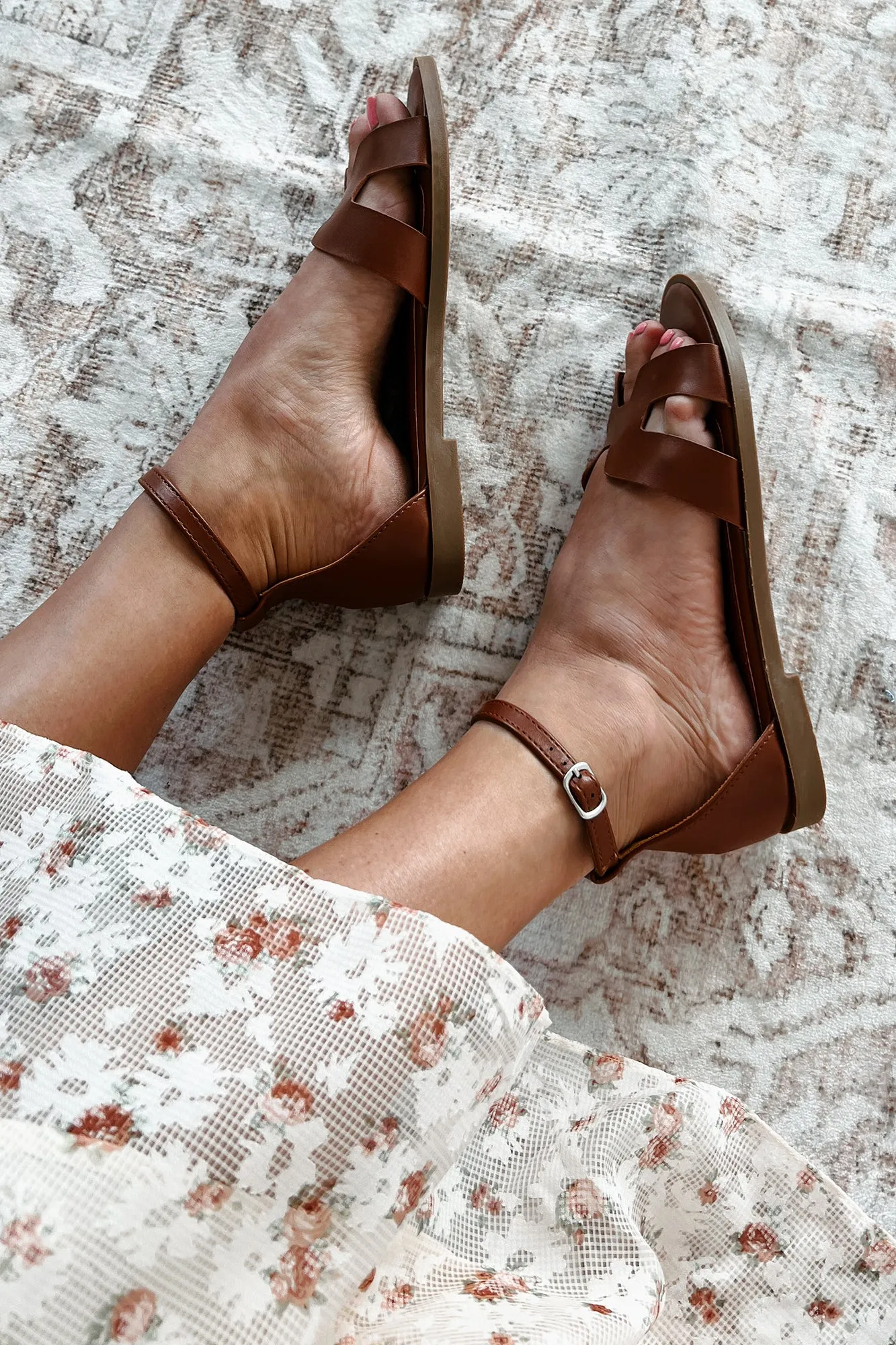 Before We Begin Ankle Strap Sandals (Cognac)