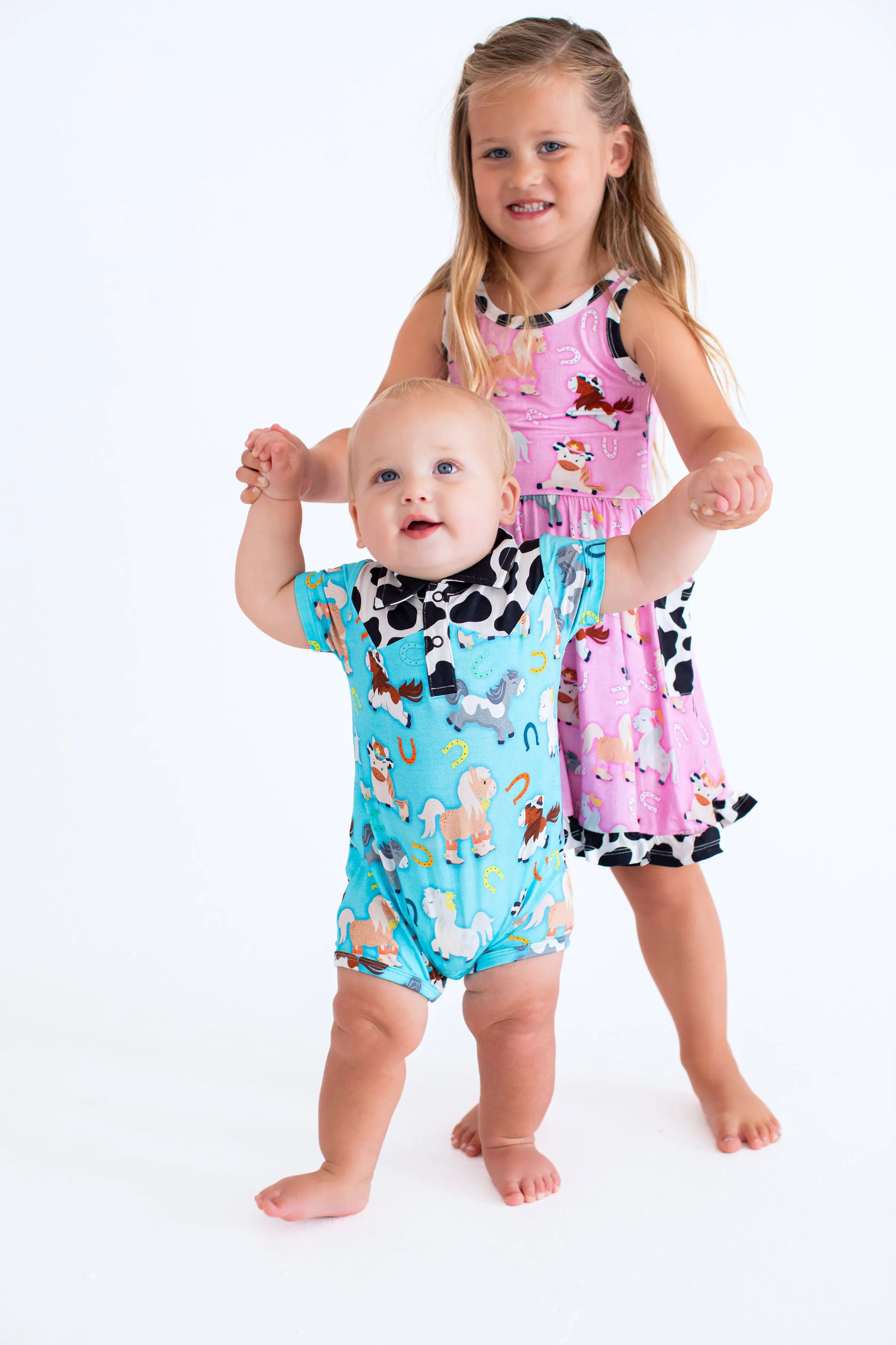 Birdie Bean Short Sleeve Collared Shortie Romper - Toby