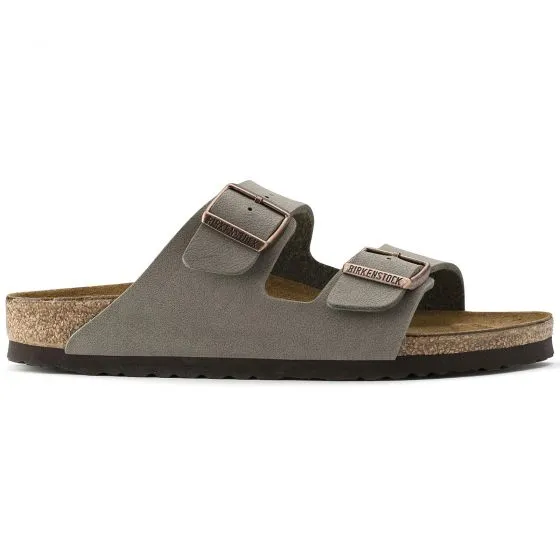 Birkenstock Mens Arizona Birkibuc Stone Sandals - Narrow Fit