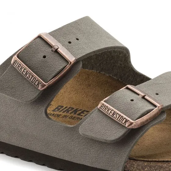 Birkenstock Mens Arizona Birkibuc Stone Sandals - Narrow Fit