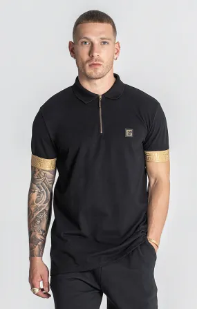 Black (Un)Balance Zip Polo