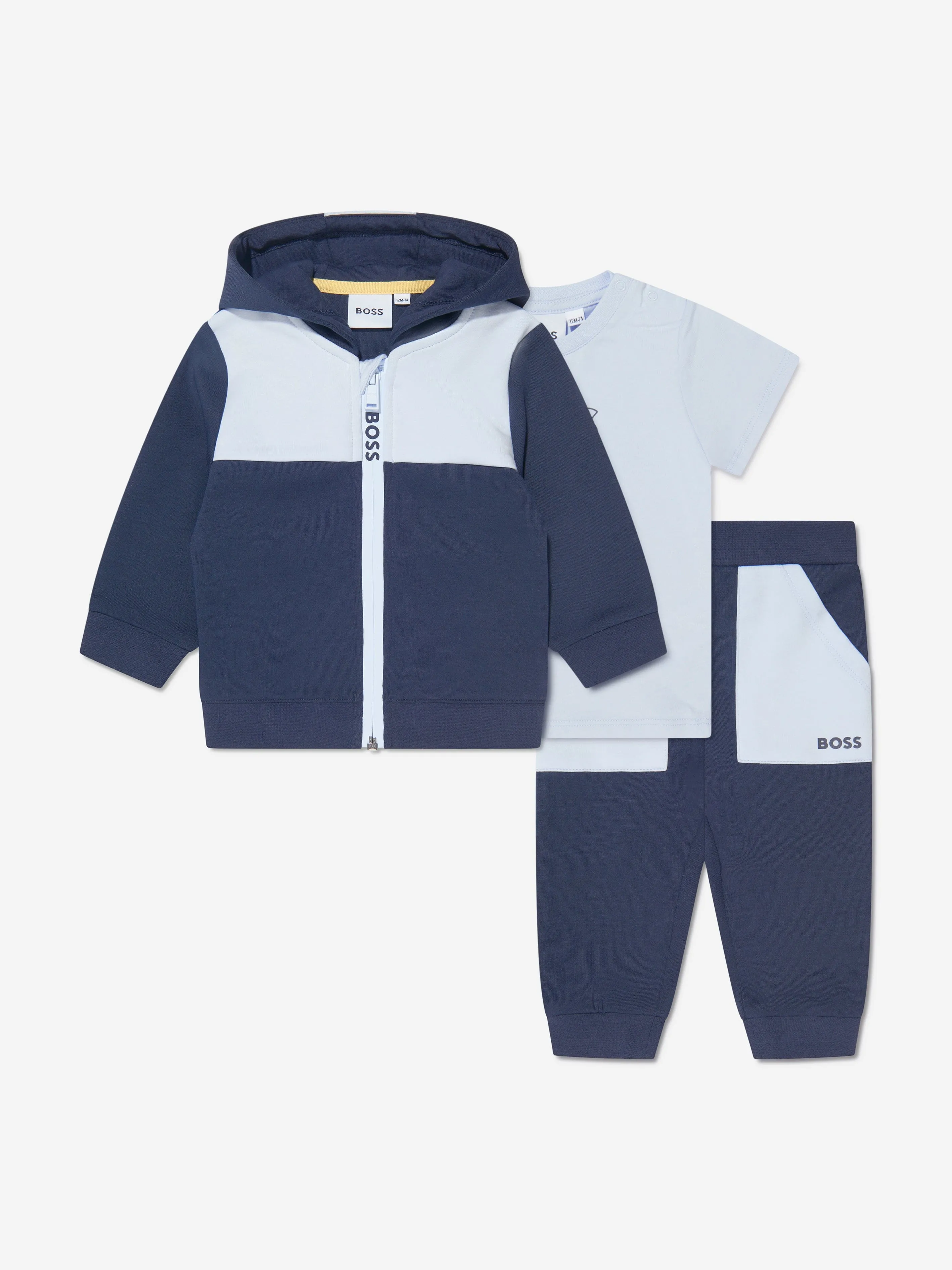 BOSS Baby Boys Organic Cotton Tracksuit Set in Navy