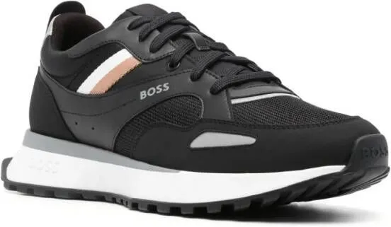 BOSS striped lace-up sneakers Black