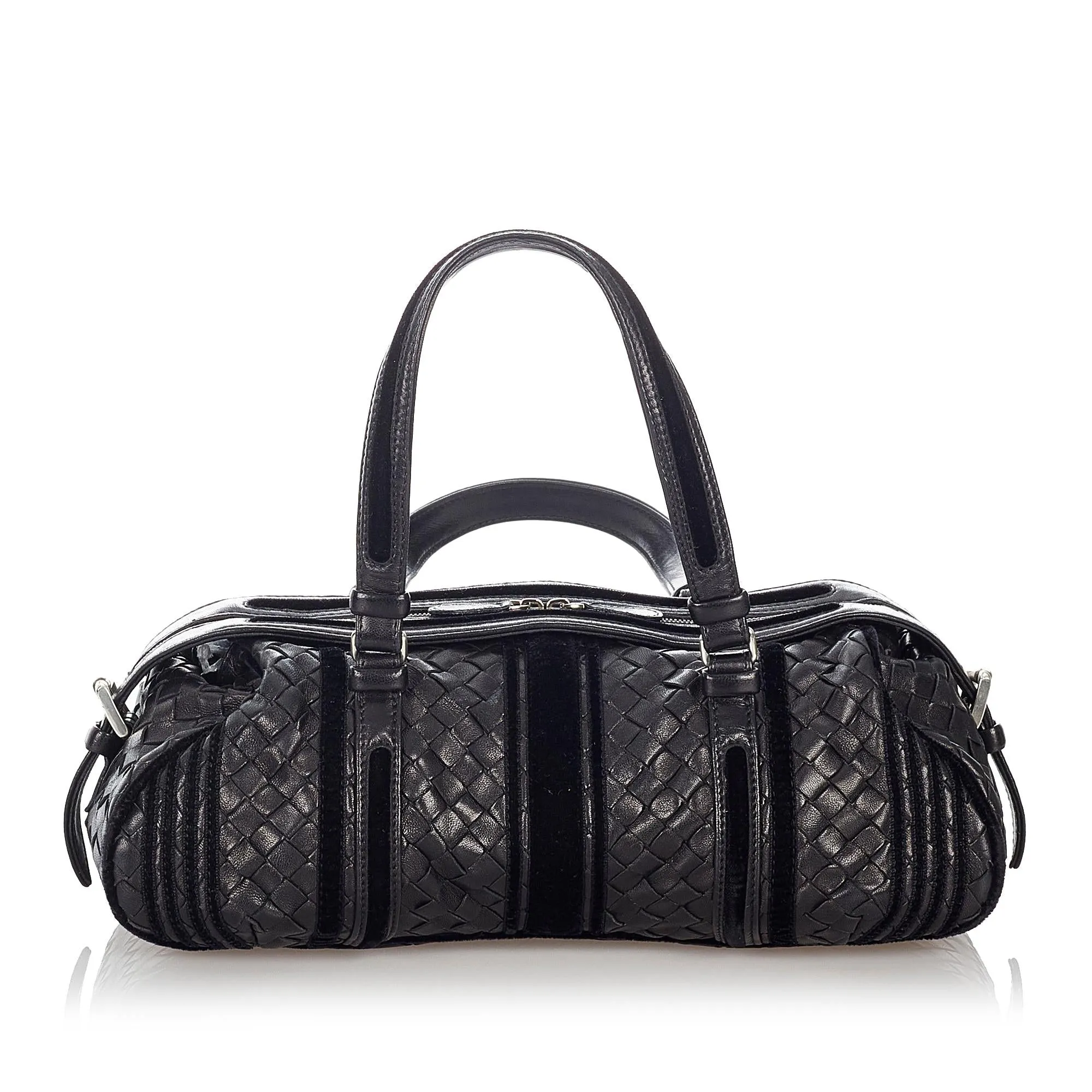 Bottega Veneta Intrecciato Leather Boston Bag