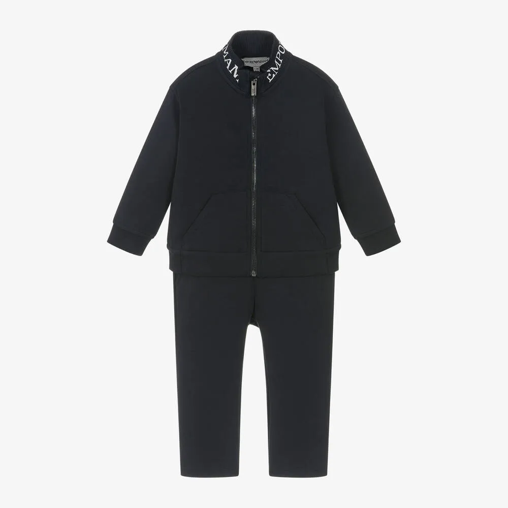 Boys Navy Blue Zip-Up Tracksuit