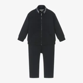 Boys Navy Blue Zip-Up Tracksuit