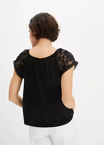 Broderie Sleeve Tunic by bonprix | Look Again