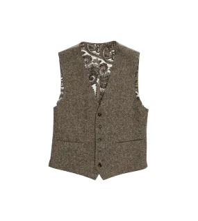 Brown Donegal Tweed Vest | He Spoke Style