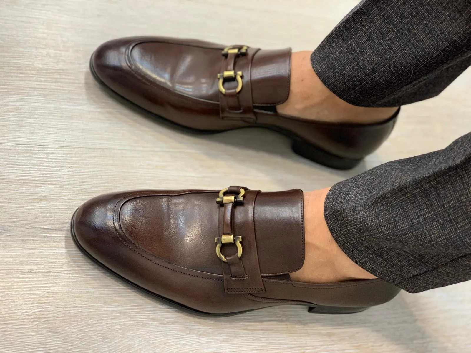 Buckled Suede Shoes Brown