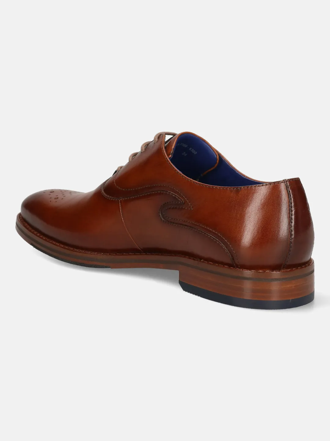 bugatti Cognac Premium Leather Oxford shoes