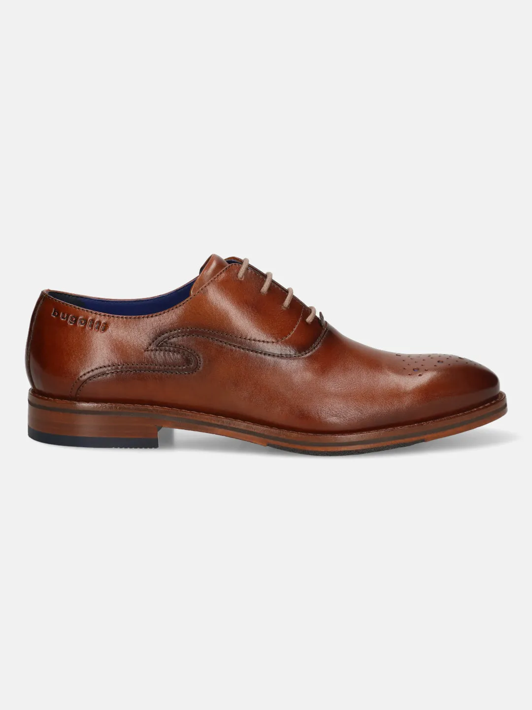 bugatti Cognac Premium Leather Oxford shoes