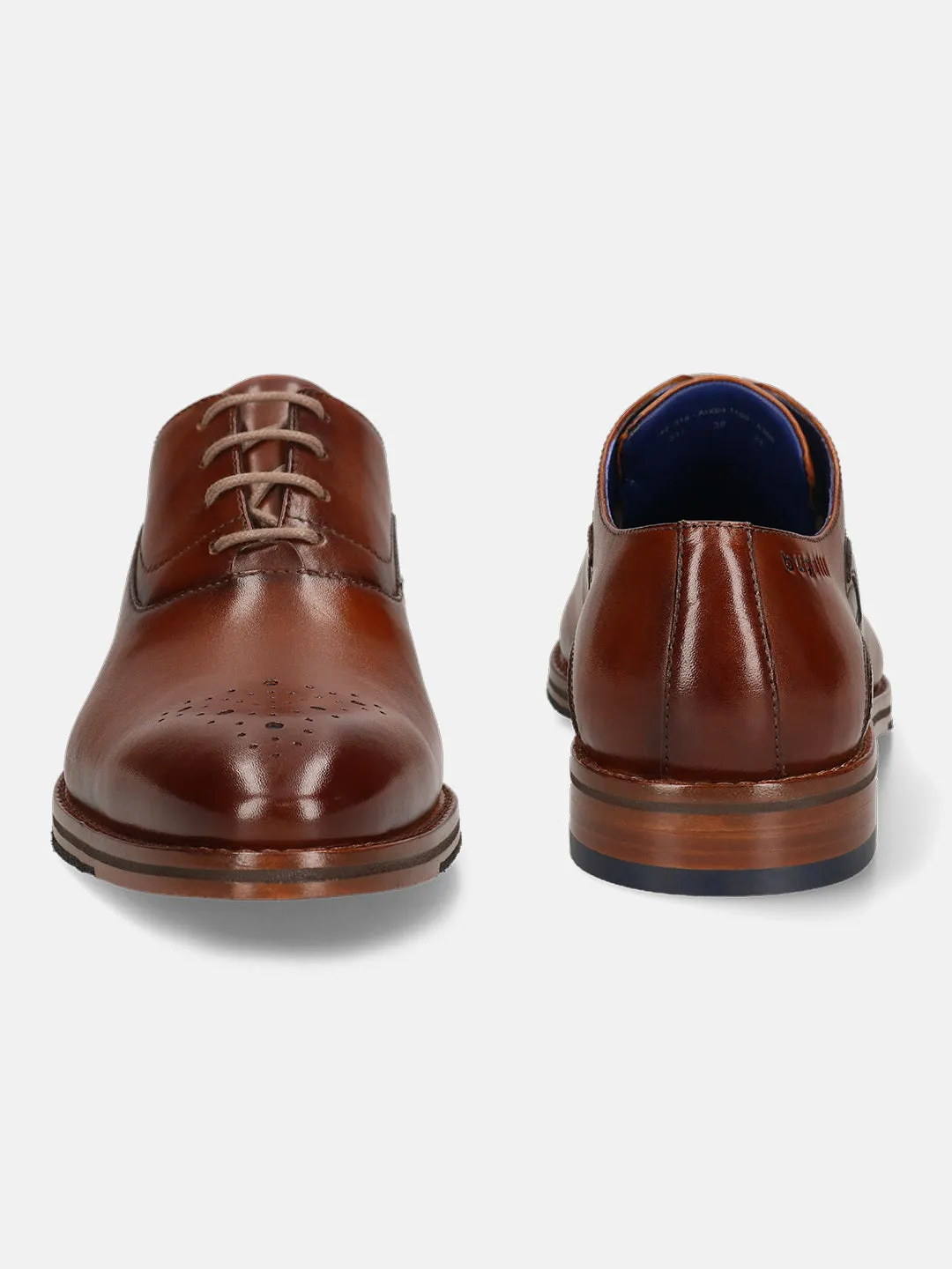 bugatti Cognac Premium Leather Oxford shoes