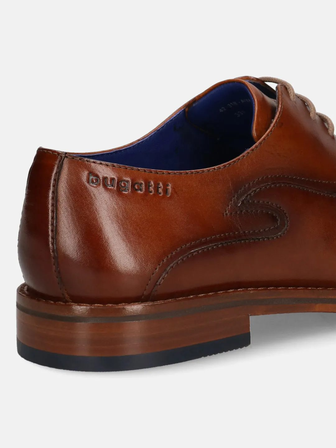 bugatti Cognac Premium Leather Oxford shoes