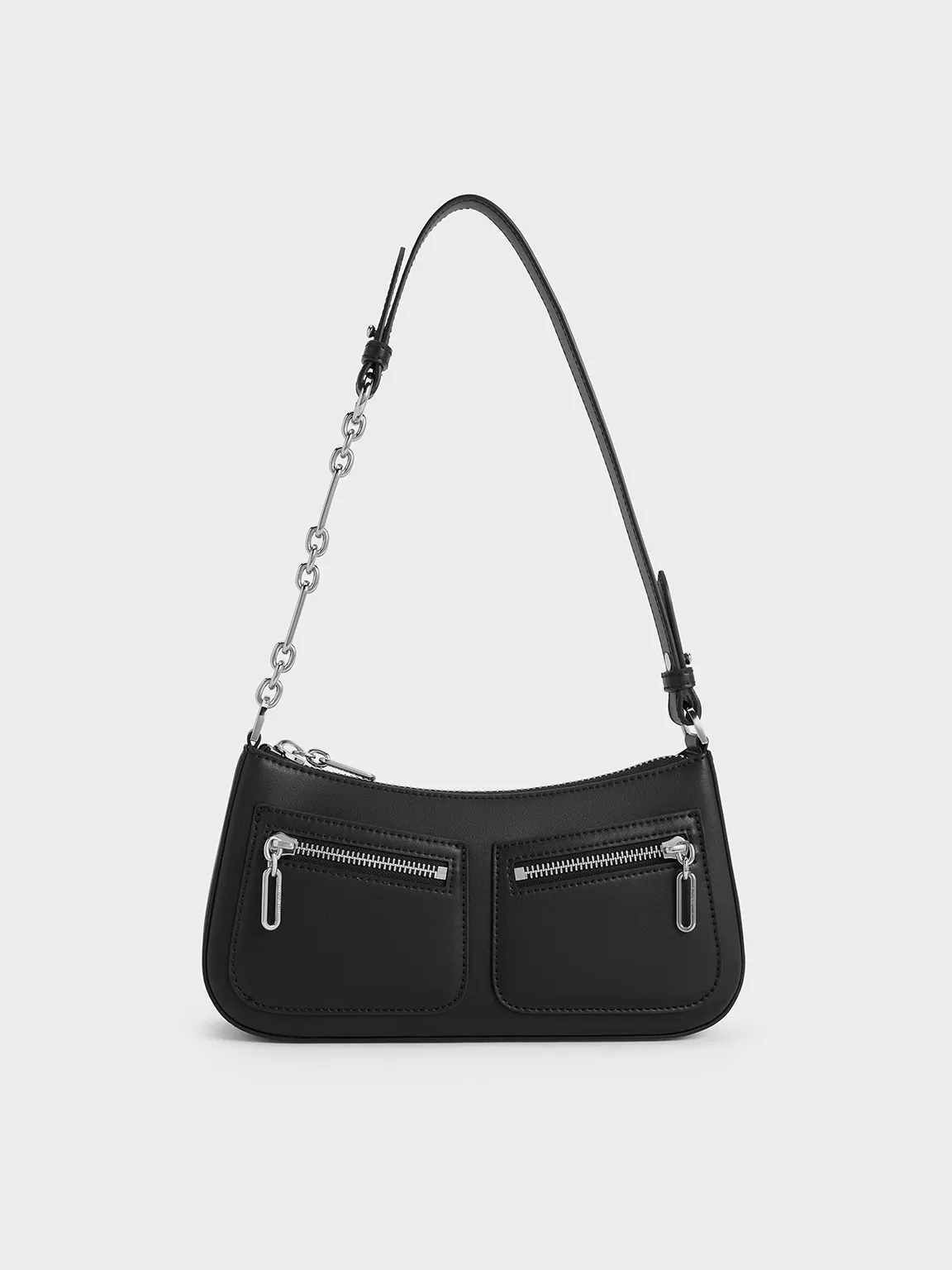 Chain-Strap Shoulder Bag - Noir