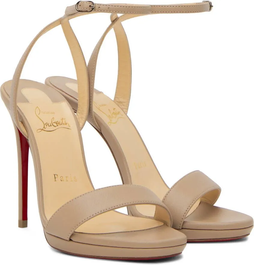 Christian Louboutin Beige Loubi Queen 120 Heeled Sandals