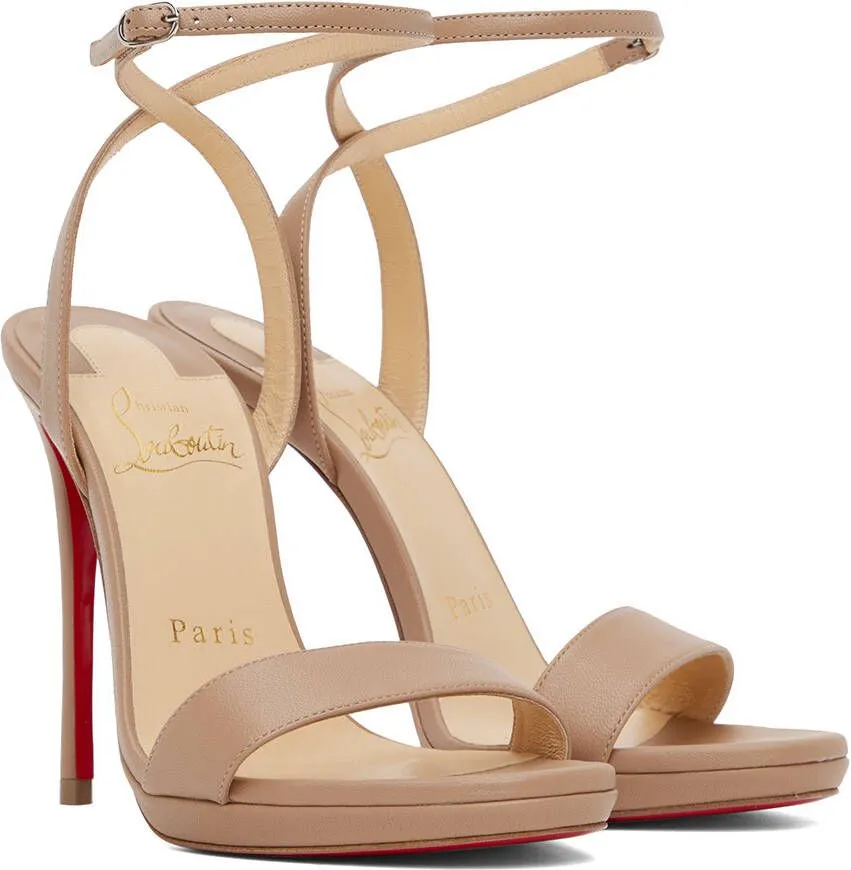 Christian Louboutin Beige Loubi Queen 120 Heeled Sandals