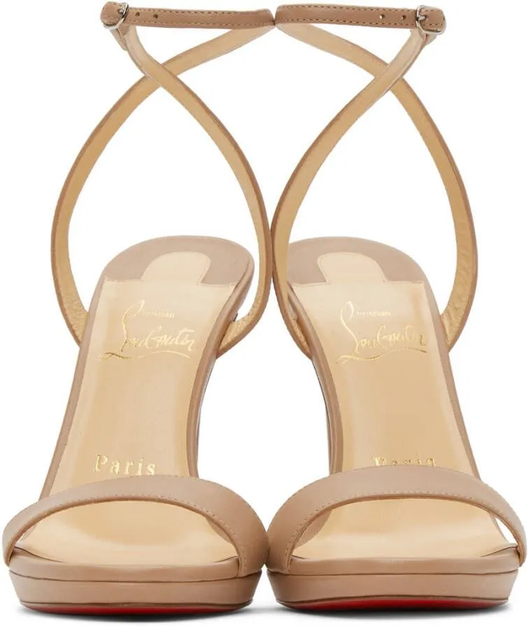 Christian Louboutin Beige Loubi Queen 120 Heeled Sandals