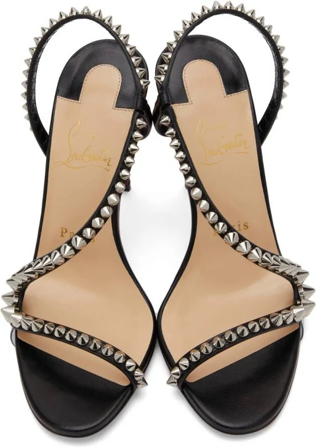 Christian Louboutin Black Rosalie Spikes 100 Heeled Sandals