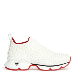 Christian Louboutin Spike Sock Donna neoprene white sneakers