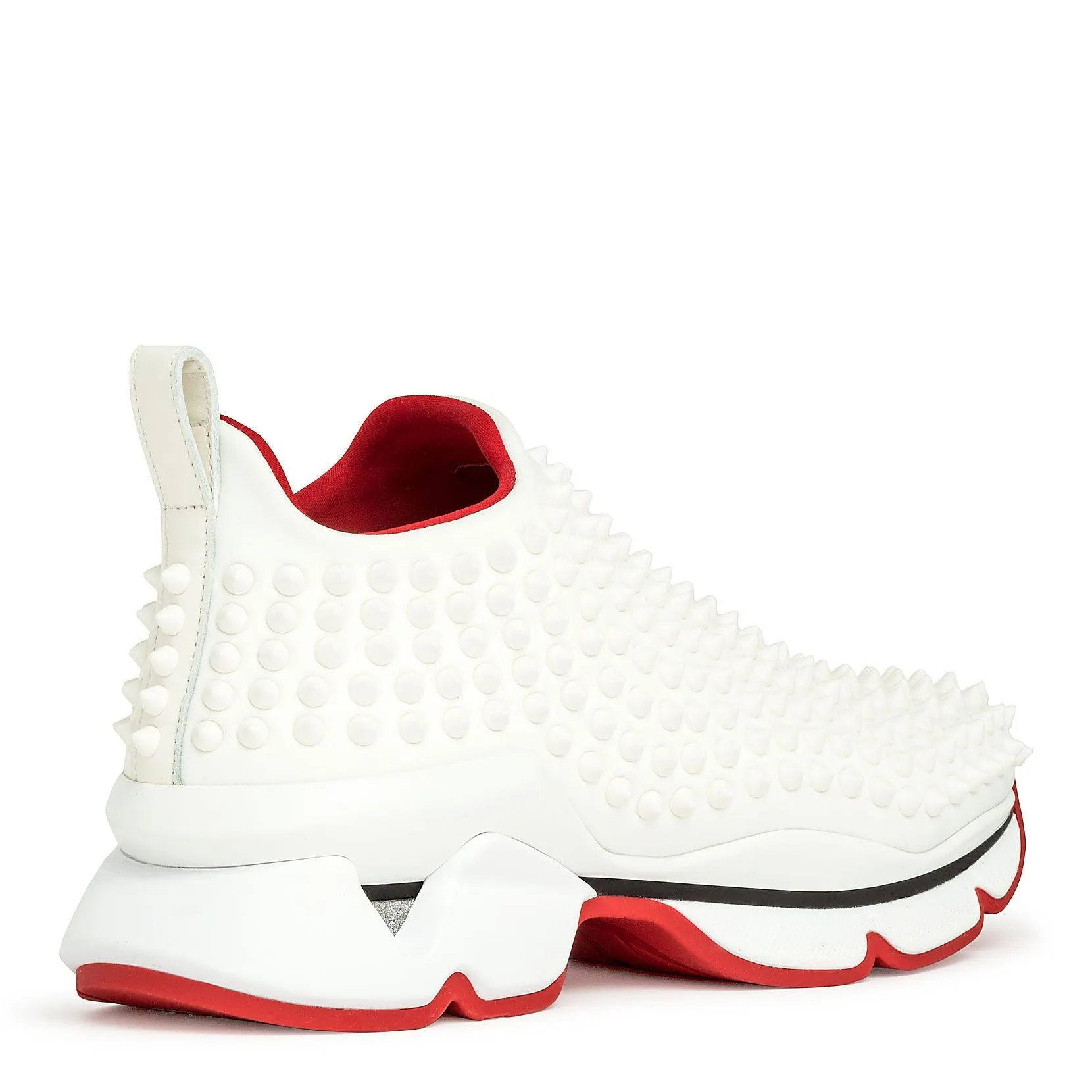 Christian Louboutin Spike Sock Donna neoprene white sneakers