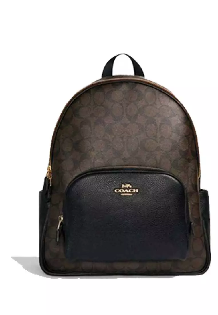 Coach COACH Large Court Backpack In Signature Canvas