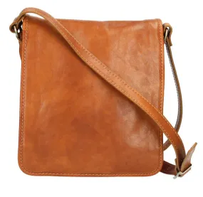 Cow leather bag cognac milano