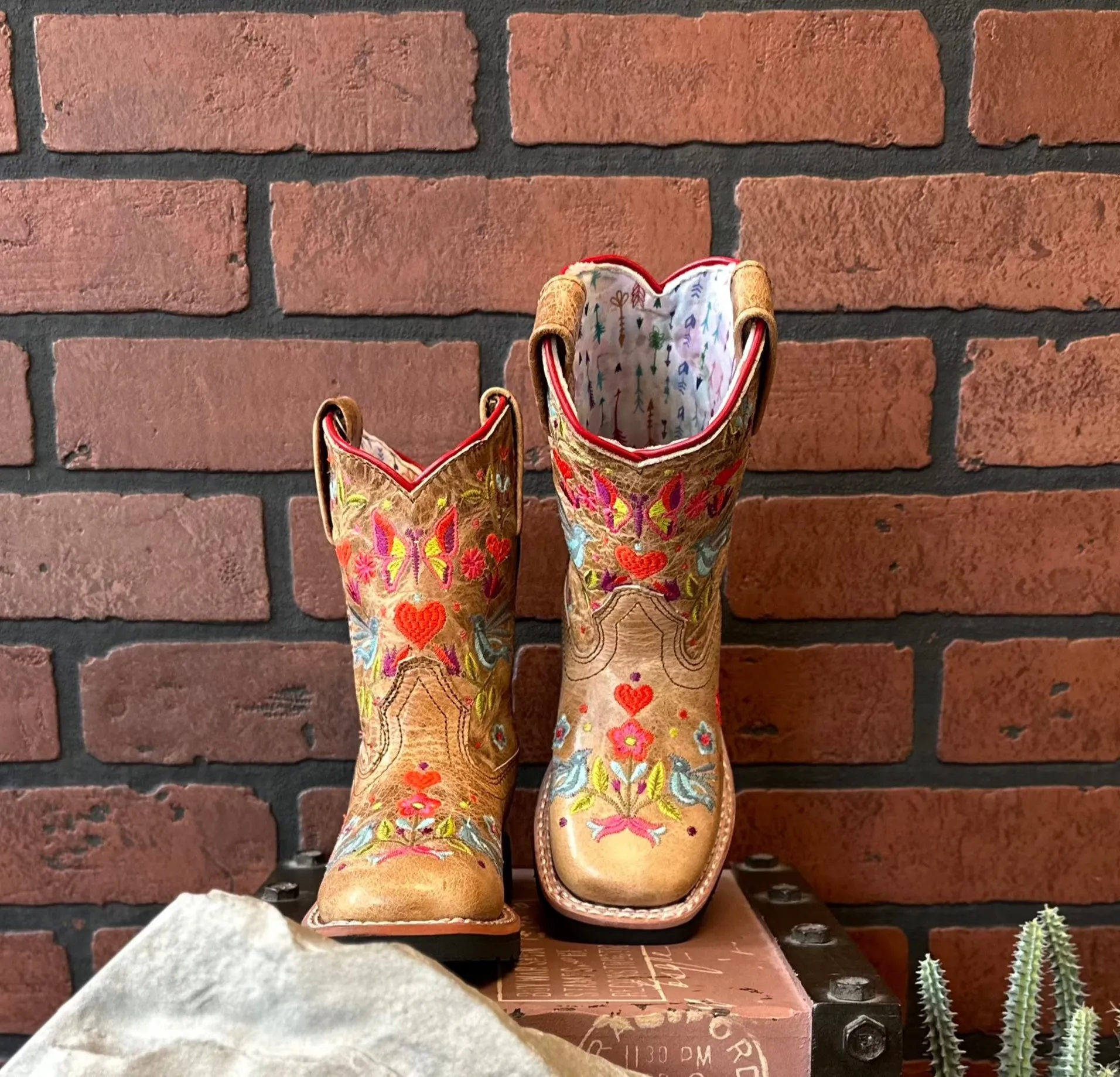 Dan Post Children/Youth Fleur Taupe Western Cowgirl Boot DPC2949 DPC3949