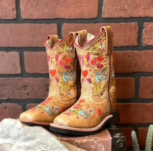 Dan Post Children/Youth Fleur Taupe Western Cowgirl Boot DPC2949 DPC3949