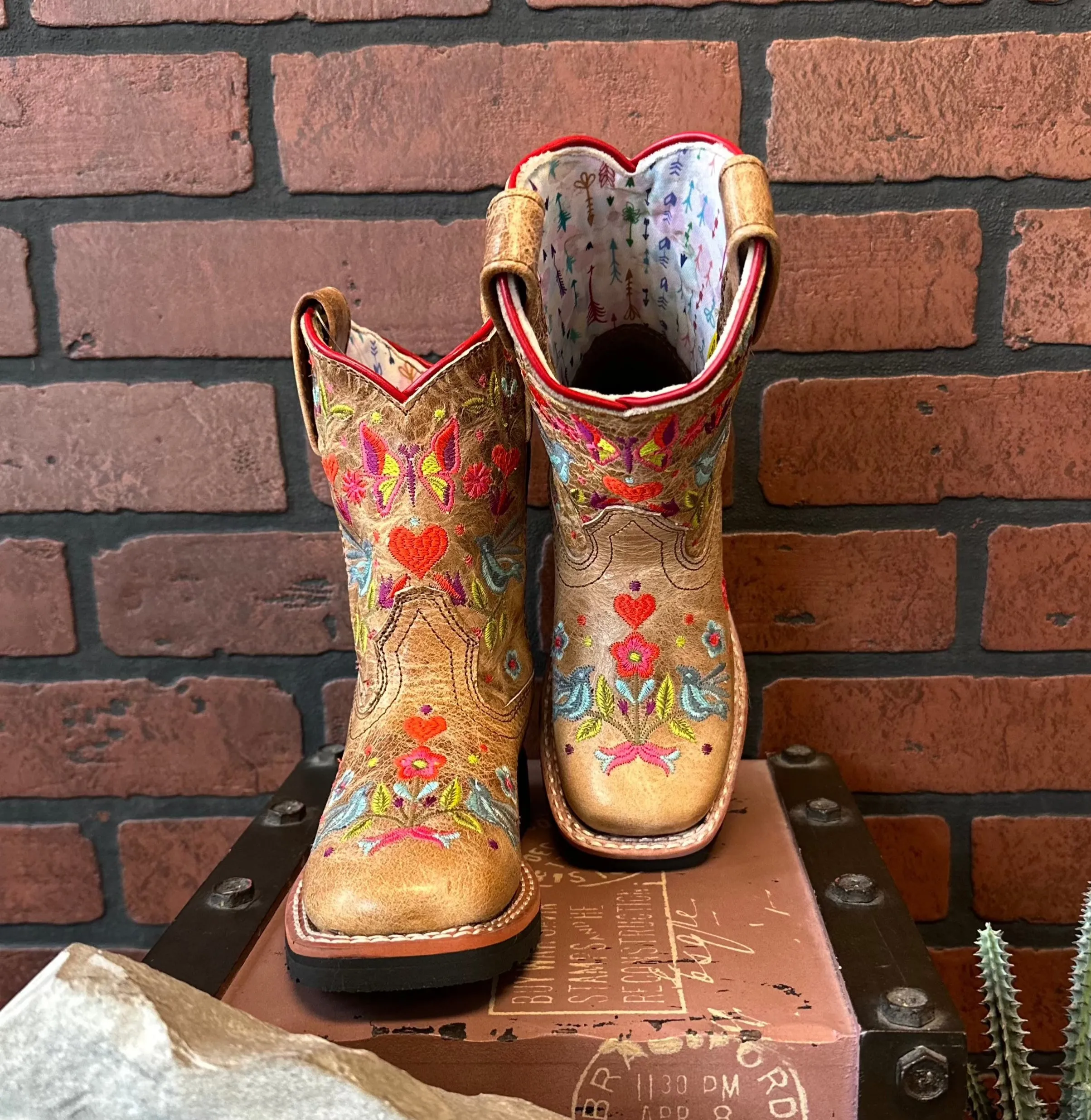 Dan Post Children/Youth Fleur Taupe Western Cowgirl Boot DPC2949 DPC3949