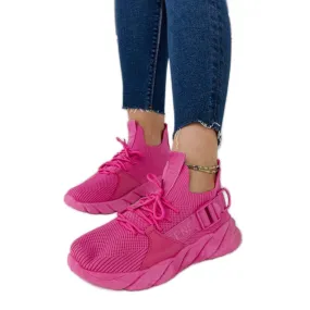 Dark pink lightweight sports sneakers by Faruz