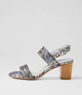 DJANGO & JULIETTE Crista Blue Tan Multi Leather Sandals