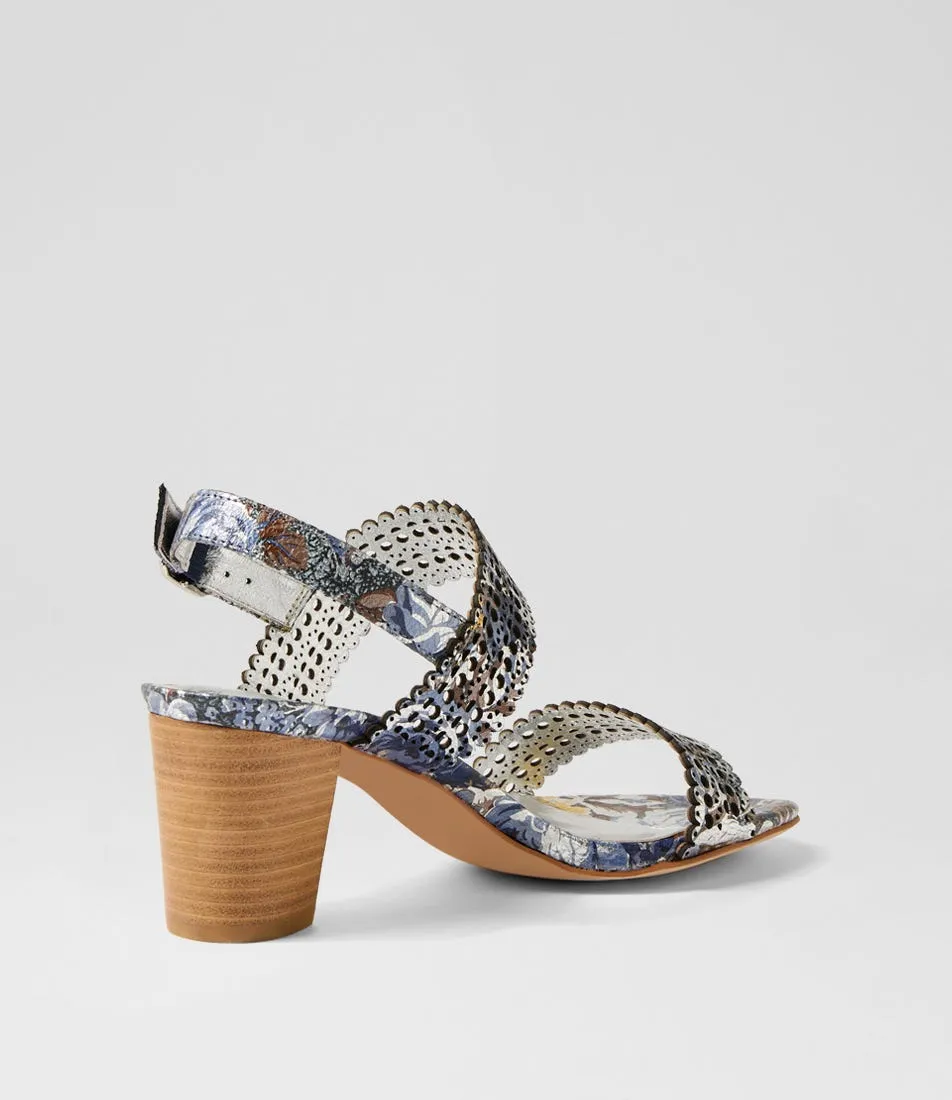 DJANGO & JULIETTE Crista Blue Tan Multi Leather Sandals