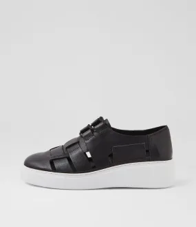 DJANGO & JULIETTE Yao Black White Leather Sneakers