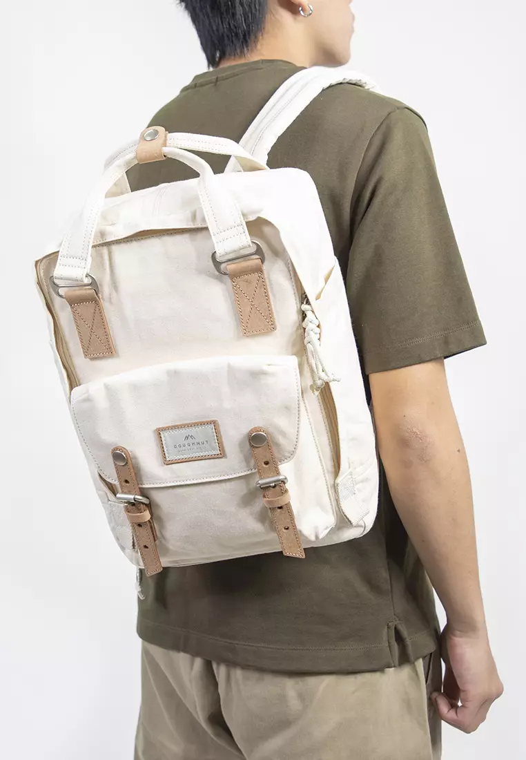 Doughnut Macaroon Organic Cotton Series Beige Backpack