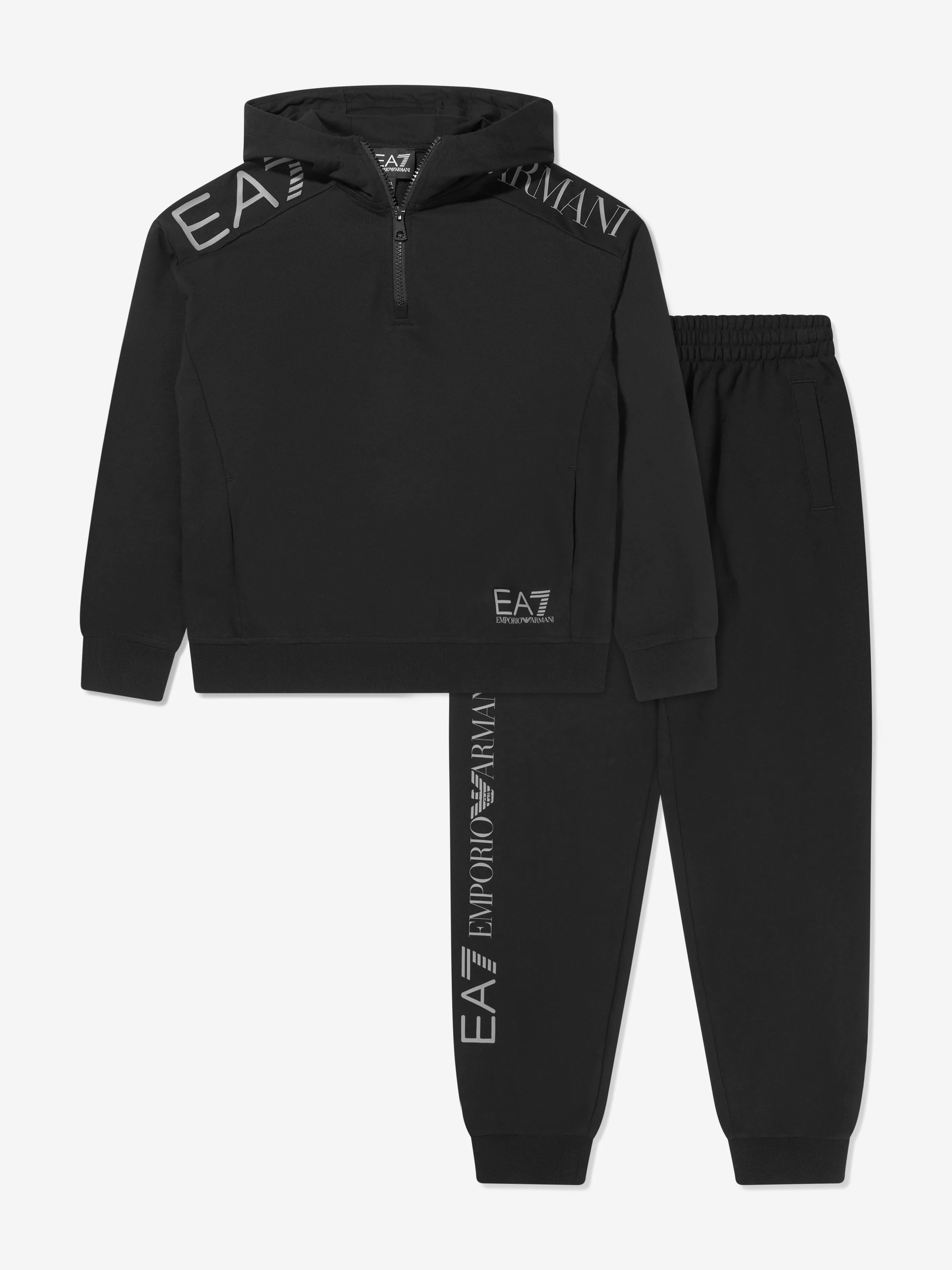 EA7 Emporio Armani Boys Half Zip Logo Print Tracksuit