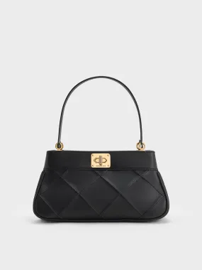 Eleni Quilted Shoulder Bag - Black