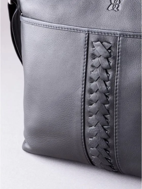 Farlam Leather Cross Body Bag in Black