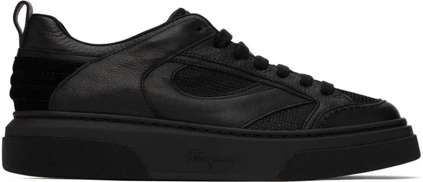 Ferragamo Black Paneled Sneakers